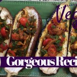 Clean Eating Vegan Recipe: Baked Stuffed Aubergines / Eggplant